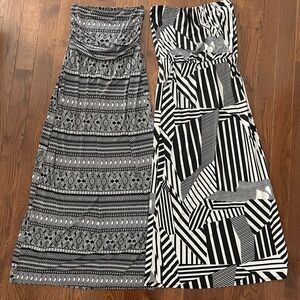 Vacation summer cruise black & white maxi dresses size medium
